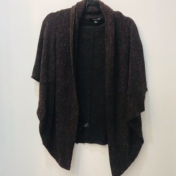 Forever 21 Wrap dark purple Cardigan sz Medium - Picture 1 of 9